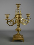 Vintage Five Light Gothic Spires Brass Candelabra