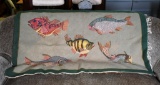 Colorful Woven Fish Themed Throw