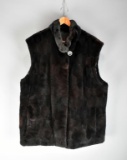 Contemporary Soft Black Fur Ladies Vest Jacket