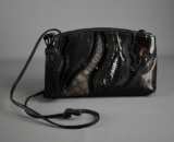 Vintage Sharif Black Crossbody Bag w/ Tassel, USA