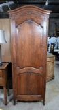 Antique Country French Bonnetiere Oak Cabinet