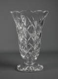 Waterford Crystal Scalloped Edge 10” Footed Vase