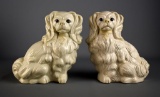 Pair of Vintage Staffordshire Ceramic Dogs