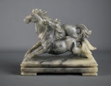 Vintage Pair of Horses Soapstone Sculpture