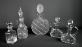 Lot of Cut Glass or Pressed Glass Decanters or Cruets