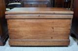 19th C. Hand Made Walnut Blanket Chest on Caster Feet