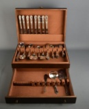 Nice Rogers Extra Silver Plate Flatware Set with Storage Case, 8 Placesetting, 75 Pieces