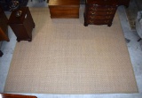 Tan Woven Natural Fiber / Jute 10' 0”” x 10' 9” Rug with Cloth Edge