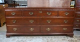 Chippendale Banded & Carved Double Dresser by Baker Furniture