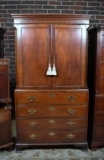 Chippendale Carved Mahogany Entertainment Armoire by Baker Furniture