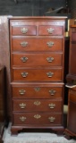 Chippendale Banded & Carved Mahogany Lingerie Armoire by Baker Furniture