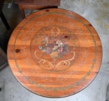 Vintage Hand Painted Tilt Top Pine Center or Game  Table by Habersham Plantation