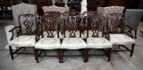 Set of 8 Chinese Chippendale Carved Mahogany Dining Chairs by Edward Ferrell, Ltd.