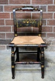 Vintage Child's Hitchcock Style Chair with Rush Seat