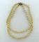 Vintage Faux Pearl Double Strand Choker Necklace, Gold Filled Clasp