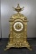 Antique French Shelf Clock, Ornate Brass Case
