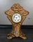 Small Antique Art Nouveau Gilt Metal Case Desk Clock