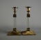 Pair of Old Wurttembergische Metallwarenfabrik Silver Plate & Crystal Candlesticks, Germany