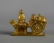 Solid Brass Milk Seller w/ Dog Cart Figurine