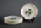 Set of Six Westmoreland Hand Painted Fruits Milk Glass Plates w/ Bead Edge