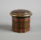 Antique Hand Made Treen Scotch Plaid Lidded Tobacco Box