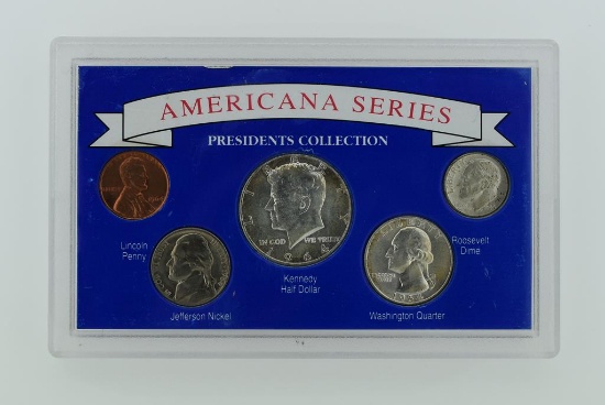 1964 Americana Series US Coins with 90% Silver Half Dollar, Quarter & Dime