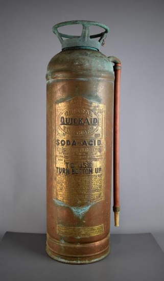 Antique QuickAid Soda-Acid Copper Jacket Fire Extinguisher