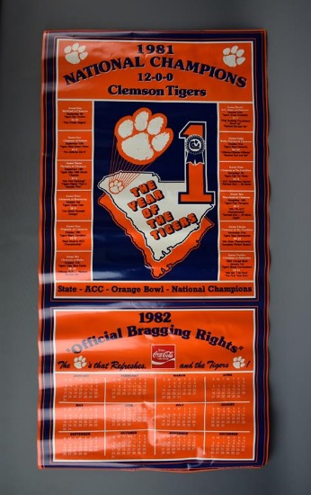 1981-82 National Championship Season Clemson Tigers Football Commemorative Calendar Poster