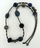 Pretty 36” L Blue Costume Necklace