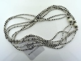 Elegant Doncaster Silver & White Multi Strand 20” Necklace