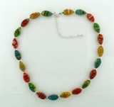 Colorful Art Glass Beads 18” Necklace