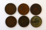 Lot of 6 Indian Head Cents: 1896, 1900, 1901 (2), 1902, 1904