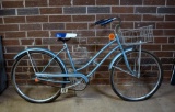 Vintage Murray “Skybolt” Blue Girls/ Ladies Bicycle with Wire Basket