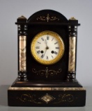 Antique Black Slate & Marble Shelf Clock