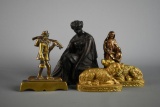 Lot of Five Vintage Brass/ Bronze or Metal Figurines