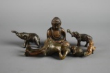 Lot of Five Small Bronze Figurines