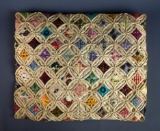 Old 'Cathedral Window' Quilted Flat Pillow