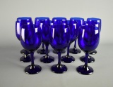 Set of 12 Libbey Premiere Cobalt Blue Stem Ware