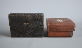 Lot of Two Small Leather or Seal Hide Cases