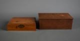 Lot of Two Old Containers: Wooden Mt. Pleasant, SC Box  & Johnston's Chocolate Tin