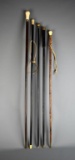 Lot of Five Antique Canes / Walking Sticks with Interesting Handle Tops