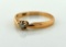 Vintage 14K Rose Gold and Diamond Ring, Size 7.25