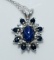 Star Sapphire & Diamond Pendant 16” Necklace in 14K White Gold