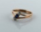 14K Rose Gold Diamond & Sapphire Ring, Size 7