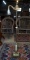 Antique Brass Finished Metal and Marble Floor Lamp