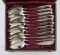 Set Twelve Antique C.R Beysen, Frankfurt, Germany 800 Silver Bright Cut Fruit Spoons
