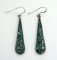 Pair of Vintage Native American Sterling Silver & Turquoise Dangle Earrings