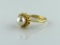 14K Yellow Gold, Pearl and Diamond Ring, Size 7.75