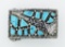 Vintage Wayne Cheama Zuni Sterling Silver & Turquoise Belt Buckle