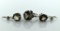 Vintage Mexican CTG Sterling Silver & Smoky Quartz Ring and Earrings Matching Set